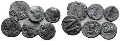 Lot Of 6 Ae Greek Coins. Lot Sold As Is, No Return