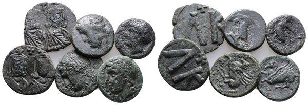 Lot of 6 Ae Greek coins. lot sold as is, no return