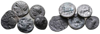 Lot Of 5 Ae Greek Coins. Lot Sold As Is, No Return