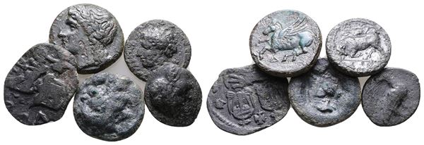 Lot of 5 Ae Greek coins. lot sold as is, no return  - Auction Greek, Roman, Byzantine Coins - Bertolami Fine Art - Prague