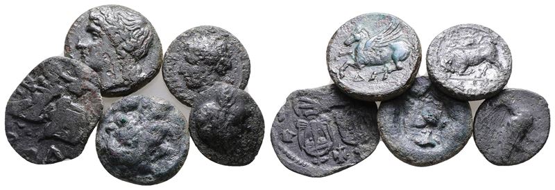 Lot Of 5 Ae Greek Coins. Lot Sold As Is, No Return