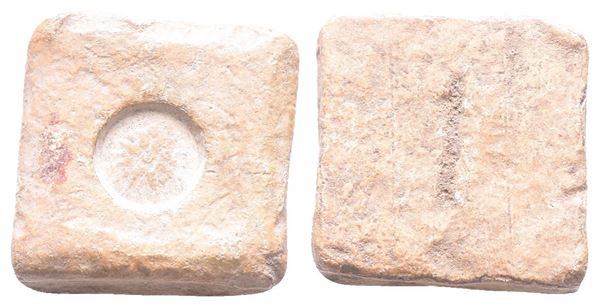 Hellenistic PB Square Weight, c. 4th-1st century BC (20mm, 22.42g).  - Auction Greek, Roman, Byzantine Coins - Bertolami Fine Art - Prague