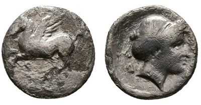 Corinth, C. 350-300 Bc. Ar Drachm (16mm, 2.36g).