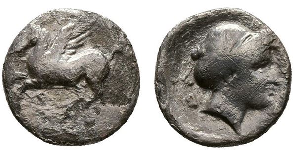 Corinth, c. 350-300 BC. AR Drachm (16mm, 2.36g).  - Auction Greek, Roman, Byzantine Coins - Bertolami Fine Art - Prague