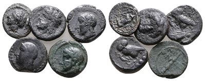 Lot Of 5 Ae Greek Coins. Lot Sold As Is, No Return