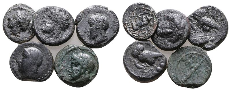 Lot Of 5 Ae Greek Coins. Lot Sold As Is, No Return