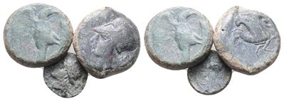 Lot Of 3 Ae Greek Coins. Lot Sold As Is, No Return