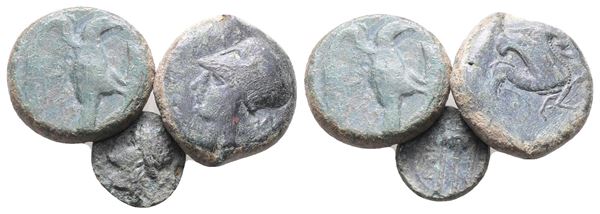 Lot of 3 Ae Greek coins. lot sold as is, no return  - Auction Greek, Roman, Byzantine Coins - Bertolami Fine Art - Prague