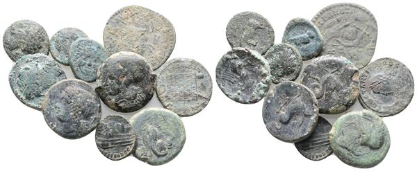 Lot of 10 Greek and Roman coins. lot sold as is, no return