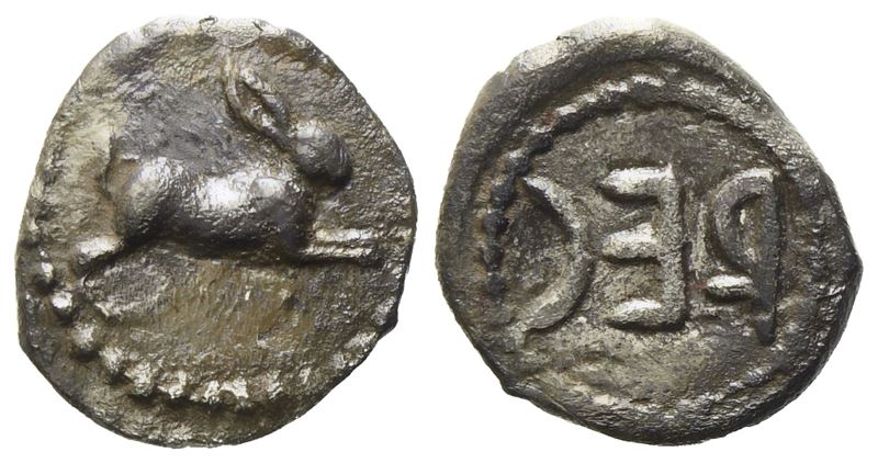 Bruttium, Rhegion, Time Of Anaxilas (C. 494-461 Bc), Litra; Ar (0,62 G; 10 MM)