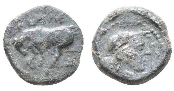 Sicily, Gela, c. 420-405 BC. Æ Onkia (12mm, 1.29g).