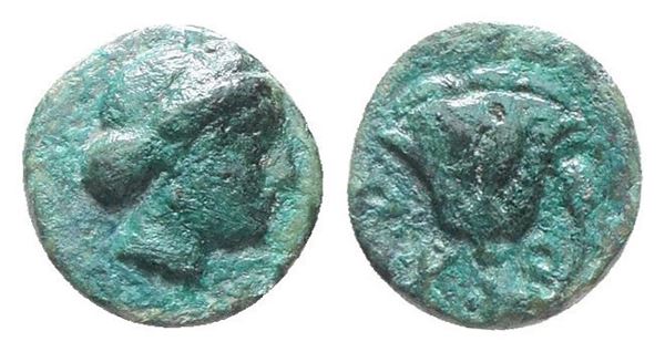 Islands of Caria, Rhodos. Rhodes, c. 404-385 BC. Æ (11mm, 1.32g).