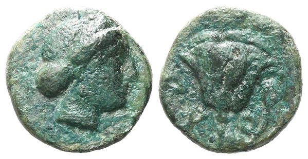Islands of Caria, Rhodos. Rhodes, c. 404-385 BC. Æ (11mm, 1.32g).