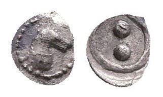 Sicily, Gela, c. 480/75-475/70 BC. AR Hexas of Dionkion (6mm, 0.11g).