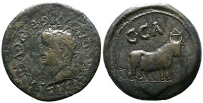 Tiberius (14-37). Spain, Caesaraugusta. Æ