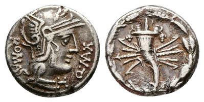 Q. Fabius Maximus, Rome, 127 Bc. Ar Denarius (17mm, 3.85g).