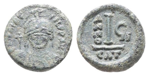 Maurice Tiberius (582-602). Æ 10 Nummi (15mm, 2.39g).  - Auction Greek, Roman, Byzantine Coins - Bertolami Fine Art - Prague