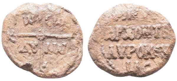 Byzantine Pb Seal, c. 7th-12th century (27mm, 14.71g).