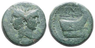 Sextus Pompey, Sicilian Mint, 43-36 Bc. Æ As (30mm, 25.67g).
