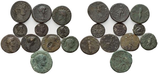  Lot of 11 Æ coins to be catalogued. Lot sold as is, no returns.