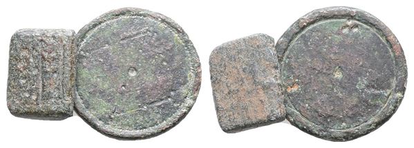 Lot of 2 Ae Byzantine weights. lot sold as is, no return  - Auction Greek, Roman, Byzantine Coins - Bertolami Fine Art - Prague