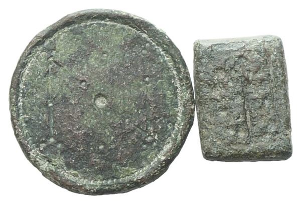 Lot of 2 Ae Byzantine weights. lot sold as is, no return