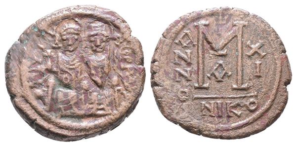 Justin II and Sophia (565-578). Æ 40 Nummi (29mm, 13.27g).  - Auction Greek, Roman, Byzantine Coins - Bertolami Fine Art - Prague