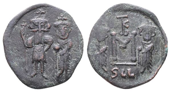 Constans II (641-668). Æ 40 Nummi (23mm, 4.00g).  - Auction Greek, Roman, Byzantine Coins - Bertolami Fine Art - Prague