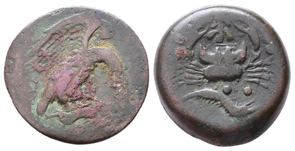 Sicily, Akragas, c. 425-406 BC. Æ Hemilitron (27mm, 16.61g).  - Auction Greek, Roman, Byzantine Coins - Bertolami Fine Art - Prague