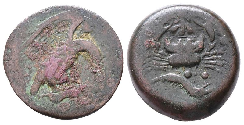 Sicily, Akragas, c. 425-406 BC. Æ Hemilitron (27mm, 16.61g).