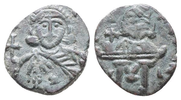 Leo III and Constantine V (717-741). Æ 40 Nummi (19mm, 2.93g).
