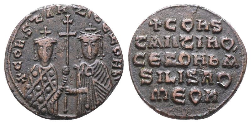 Constantine VII And Zoe (913-959). Æ 40 Nummi (25mm, 7.01g).