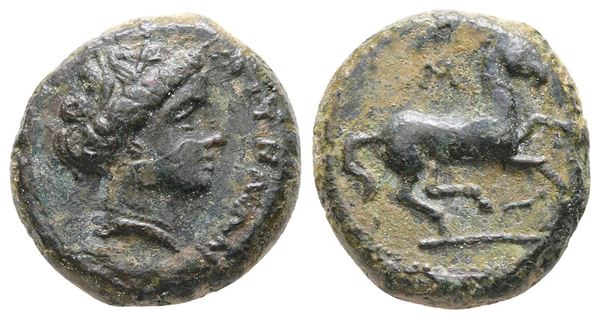 Sicily, Aitna, c. 354/3-344 BC. Æ Tetras (20 mm, 5.03 g).