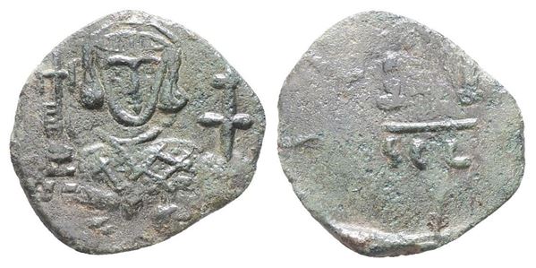 Justinian II (Second reign, 705-711). Æ 40 Nummi (17mm, 2.64g).  - Auction Greek, Roman, Byzantine Coins - Bertolami Fine Art - Prague