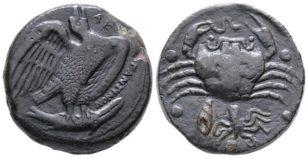 Sicily, Akragas, c. 420-410 BC. Æ Hemilitron (28 mm, 24.21 g).