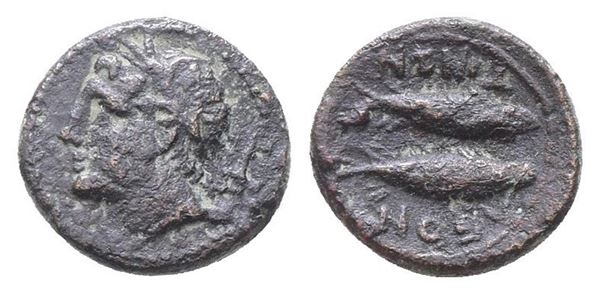 Sicily, Leontinoi, c. 210-200 BC. Æ Tetras (12mm, 1.61g).