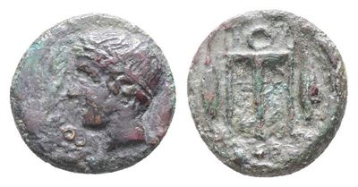 Sicily, Leontinoi, C. 405-402 Bc. Æ Tetras (13mm, 1.71g).