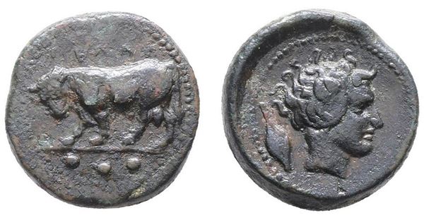 Sicily, Gela, c. 420-405 BC. Æ Tetras (17mm, 5.83g).