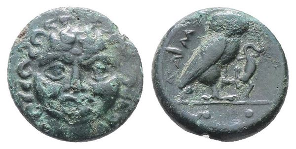 Sicily, Kamarina, c. 420-405 BC. Æ Tetras (16mm, 3.31g).  - Auction Greek, Roman, Byzantine Coins - Bertolami Fine Art - Prague