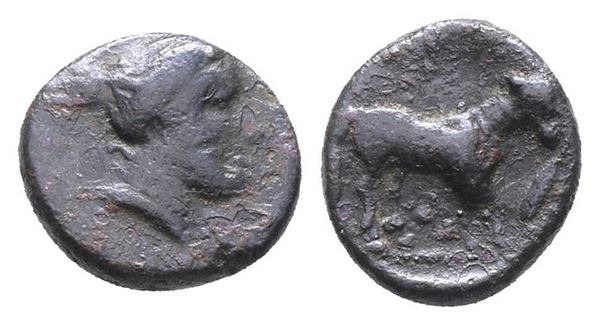 Sicily, Nakona, c. late 5th century BC. Æ (13mm, 1.82g).