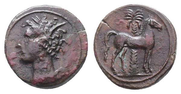 Carthage, c. 400-350 BC. Æ (16mm, 2.53g).  - Auction Greek, Roman, Byzantine Coins - Bertolami Fine Art - Prague