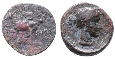 Sicily, Nakona, C. 420-400 Bc. Æ Tetras Or Trionkion (17mm, 3.05g).