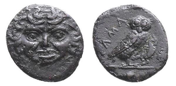 Sicily, Kamarina, c. 420-405 BC. Æ Onkia (12mm, 1.43g).