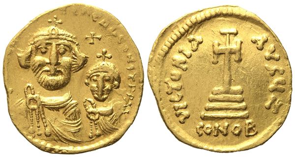 Heraclius (610-641), with Heraclius Constantine (610-641), Solidus; AV (4,42 g; 19,1 mm)