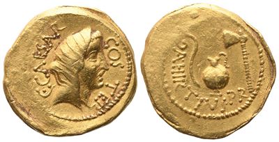 Julius Caesar And Aulus Hirtius, Aureus, 46 Bc; Av (8,15 G; 20,6 MM; 6 H)