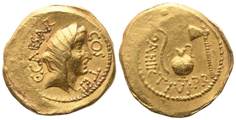 Julius Caesar And Aulus Hirtius, Aureus, 46 Bc; Av (8,15 G; 20,6 MM; 6 H)