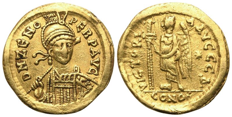 Zeno, Solidus di Costantinopoli (Second Regno, 476–491), AV