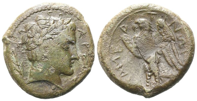 Sicily, Messana. The Mamertinoi, C. 275-264 Bc. Æ Double Unit (23 MM, 7.01 G).