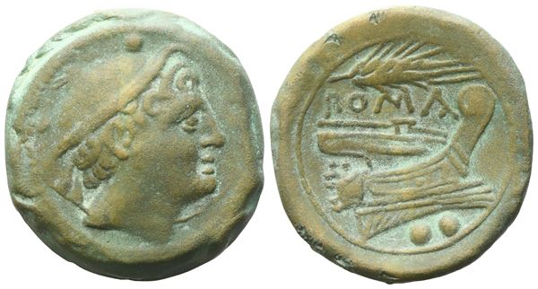 Anonymous, Sextans, c. 214-212 BC; Æ (14,08 g; 26,4 mm; 6 h)