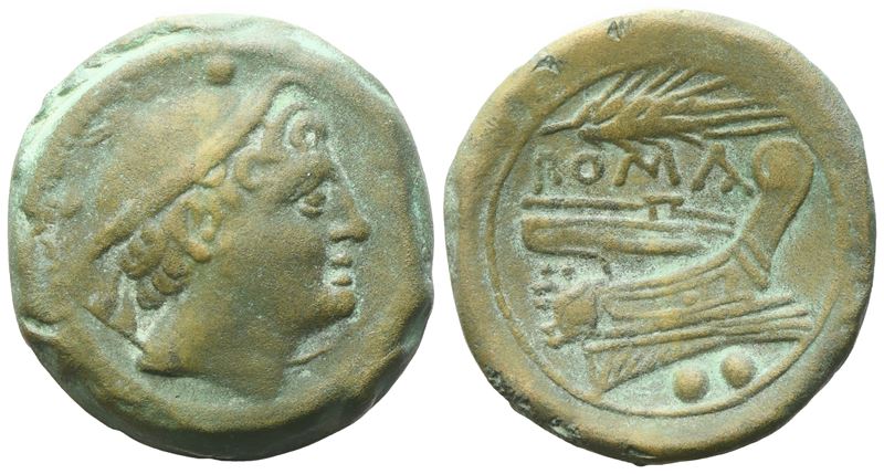 Anonymous, Sextans, c. 214-212 BC; Æ (14,08 g; 26,4 mm; 6 h)